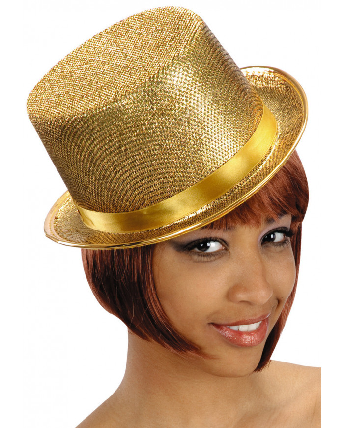 Shiny Felt Gold Top Hat