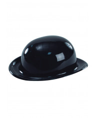 Cappello a bombetta in plastica nera. taglia cm 59. Unisex e di
