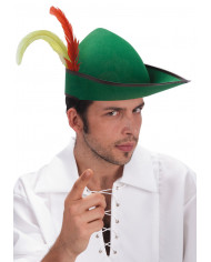 Cappello da folletto, adulto, verde in materiale scamosciato