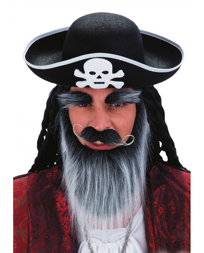 Piratenhut aus Filz mit Pappschild/Etikett