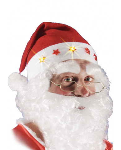 Cappuccio di Babbo Natale con stelline luminose. Di classico