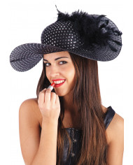 Lady Black Sequin Hat With Feathers