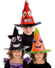 Satin Halloween Child Hat Cm.28 Hight Mod.Ass.W/Header