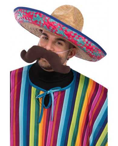 Sombrero de paja con adornos de unos 50 cm de diÃ¡m. con etiqueta