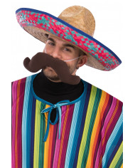 Sombrero de paja con adornos de unos 50 cm de diÃ¡m. con etiqueta