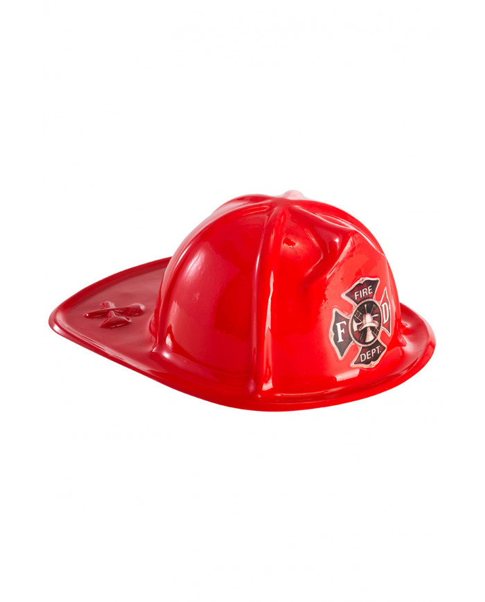 Red plastic helmet in child size to turn into an instant in a