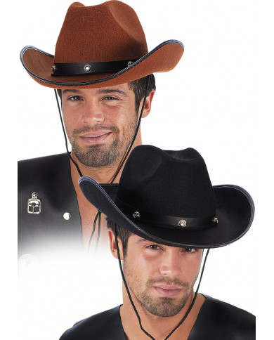 Felt Cowboy Hat, 2 Ass.Col., Size 58 - 60