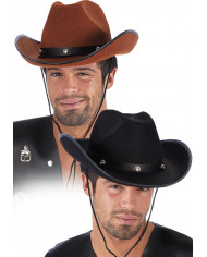 Cappello da cowboy in feltro da adulto, completo di laccio