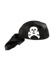 Bandana noir en feutre et tissu avec Ã©tiquette volante / Ã©tiquette