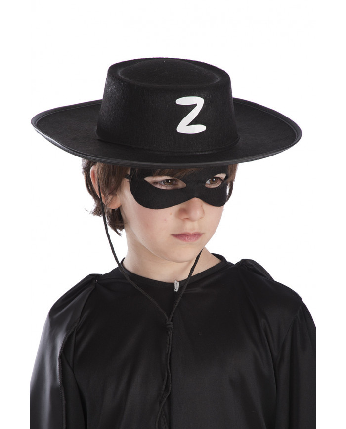 Sombrero caballero negro para niÃ±o de fieltro con etiqueta