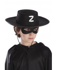 Sombrero caballero negro para niÃ±o de fieltro con etiqueta