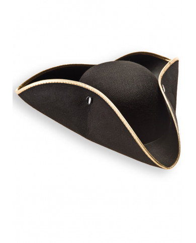 Black Venice Felt Hat With Gold Border
