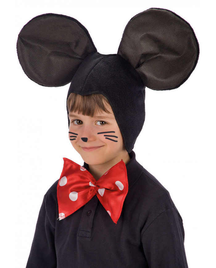 Capuche petit souris pour enfants en laine polaire avec nÅ“ud papillon