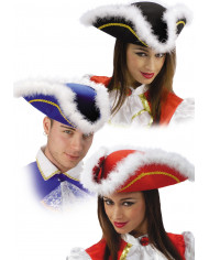 Cappello tricorno in feltro nei colori assortiti nero, blu e