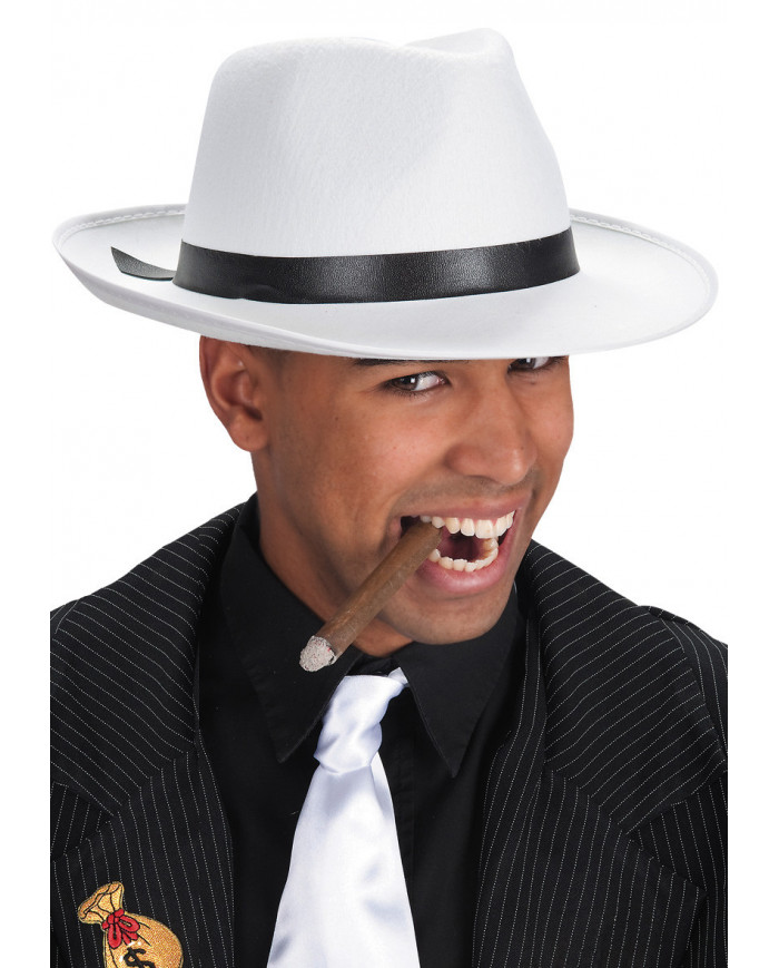 Felt White Al Capone Hat