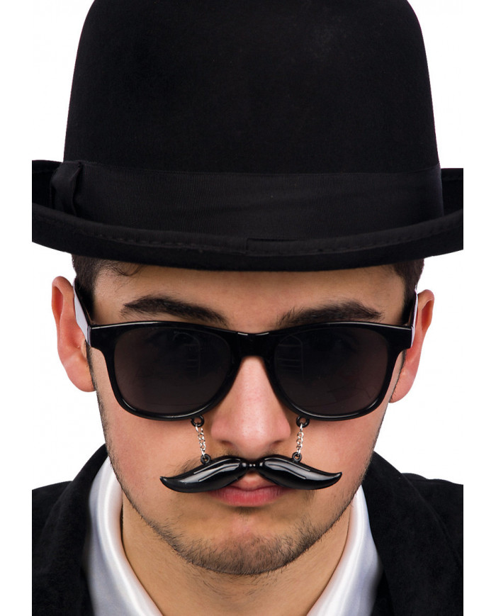 Black Glasses With Mustaches On Card