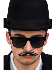 Black Glasses With Mustaches On Card