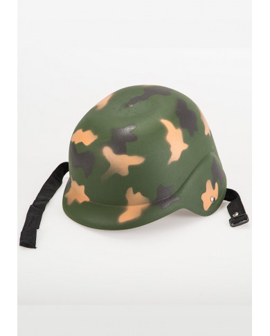 Casco militar con mentonera con etiqueta colgante/etiqueta