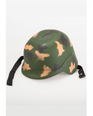 Casco militar con mentonera con etiqueta colgante/etiqueta