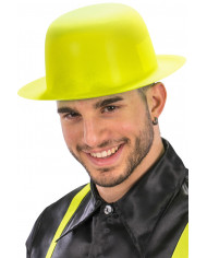 Cappello a bombetta in plastica sottile di colore giallo