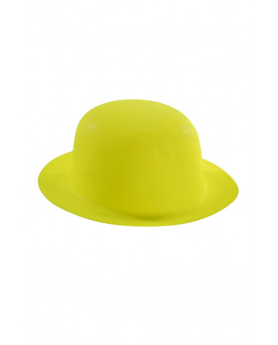 Cappello a bombetta in plastica sottile di colore giallo