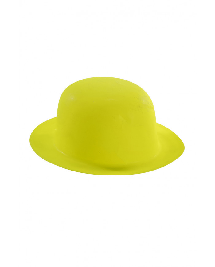 Cappello a bombetta in plastica sottile di colore giallo