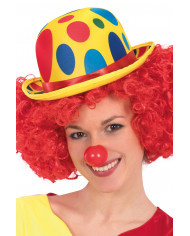 Yellow spotted bowler hat with colorful dots, for a cheerful