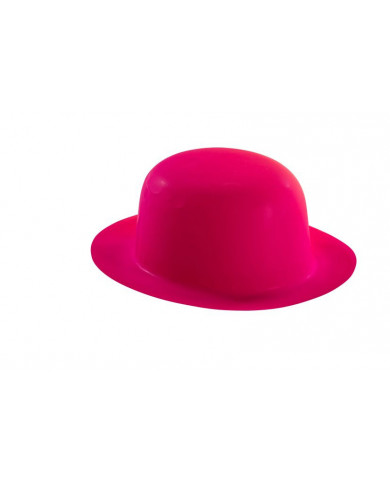 Cappello a bombetta in plastica sottile di colore rosa