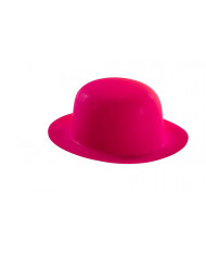 Cappello a bombetta in plastica sottile di colore rosa