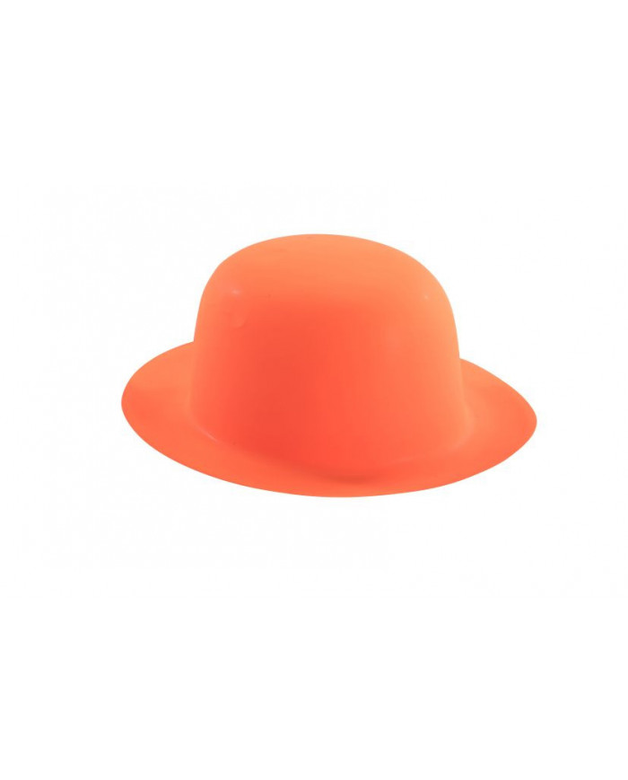 Cappello a bombetta in plastica sottile di colore arancione