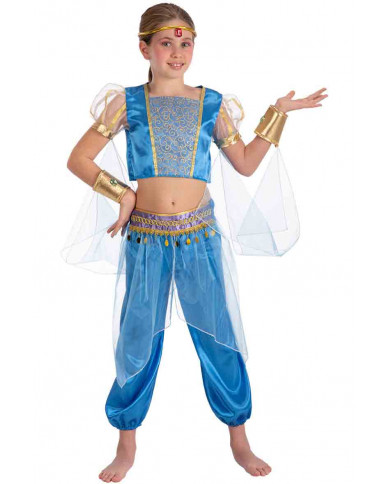 Bellydancer costume for kid with jacket and trousers in satin