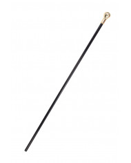 Walking stick in black plastic with golden knob, long cm. 11.