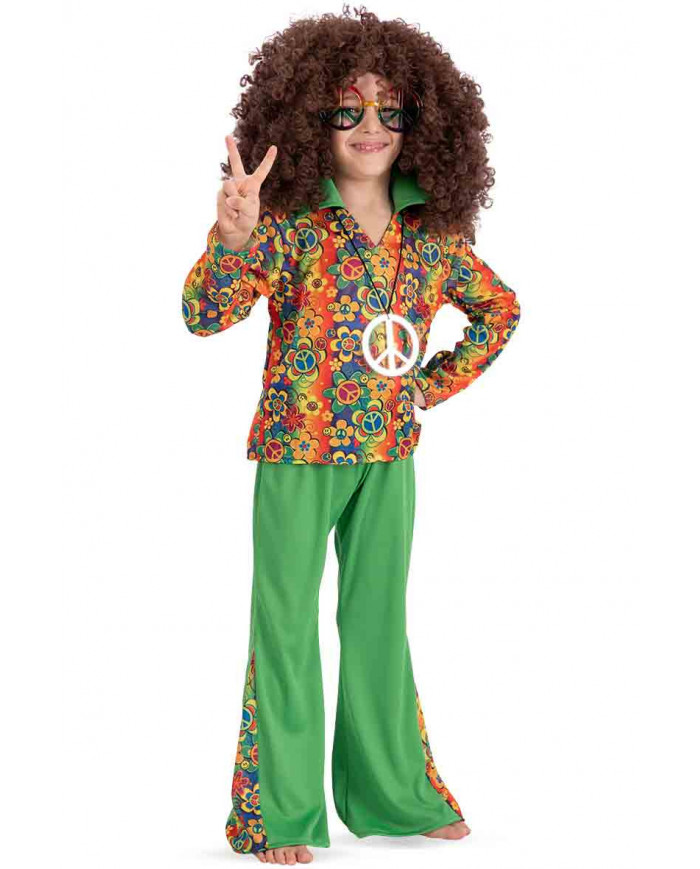 70s Boy costume for kid composed of jacket and pants in stretch