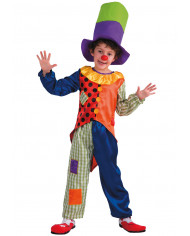 Clown costume for kid with satin printed jacket and trousers