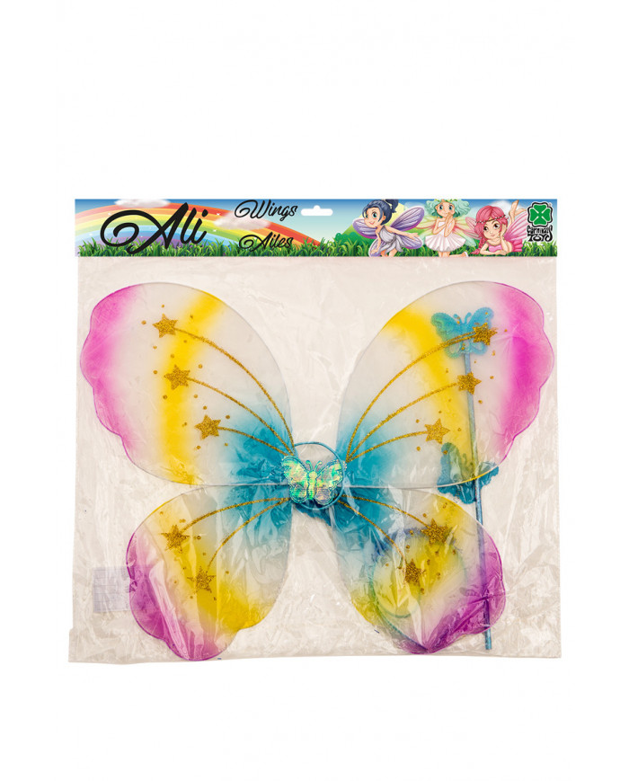 Multicolor butterfly set composed of wings cm. 4 x5, headband