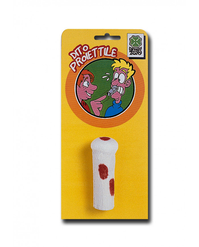 Scherzo del dito proiettile, composto da una benda bianca