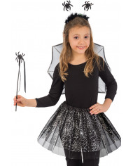 Set consisting of wings of h.cm.38x43 in black veil decorated