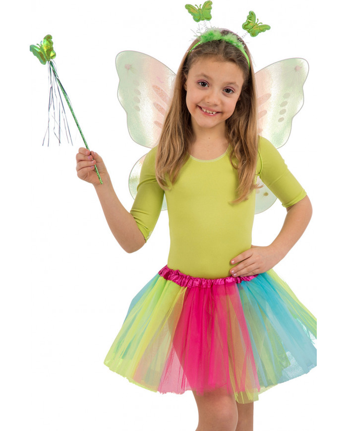 Multicolor butterfly set consisting of wings cm. 4 x45, skirt