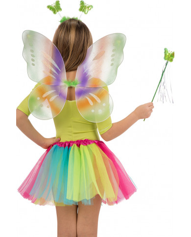Multicolor butterfly set consisting of wings cm. 4 x45, skirt