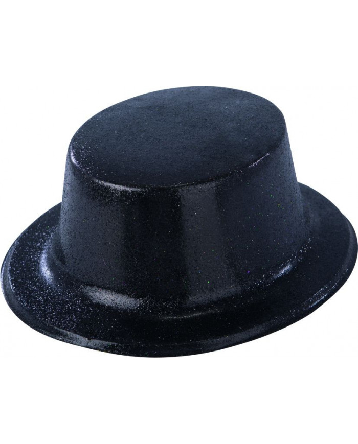 Black glittered top hat. With its elegance it is ideal for any