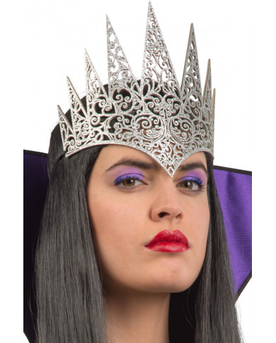 Crown in carved fabric covered with silver glitter to