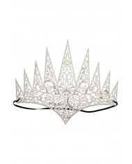 Crown in carved fabric covered with silver glitter to