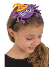 Headband with nice spider felt decoration, ideal for Halloween.