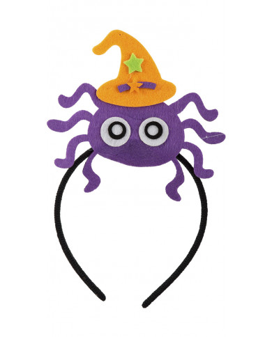 Headband with nice spider felt decoration, ideal for Halloween.
