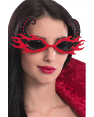 Devil girl glasses with flames and horns, to turn you into a