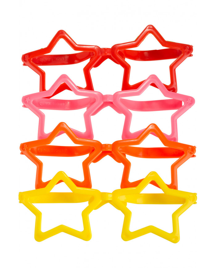 Giant star glasses in plastic without lenses in assorted