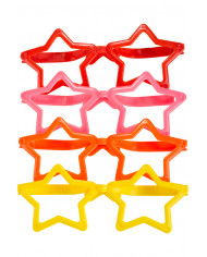 Giant star glasses in plastic without lenses in assorted