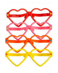 Giant heart glasses in plastic without lenses in assorted
