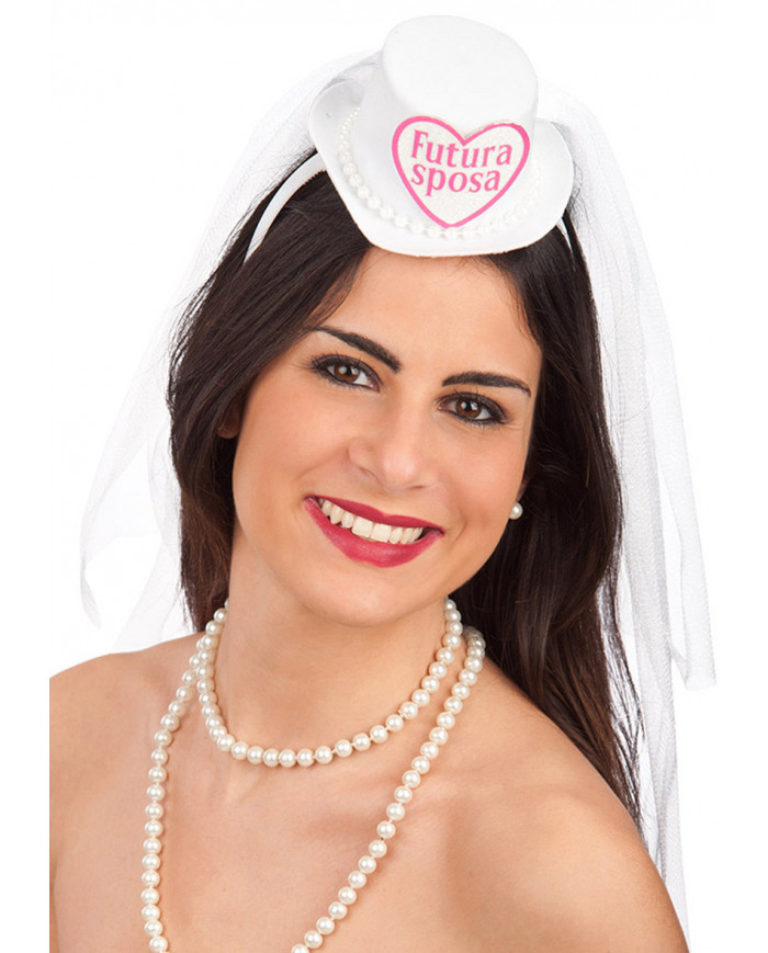 Haarreif FUTURA SPOSA (ZukÃ¼nftige Braut) mit HÃ¼tchen und Schleier mit