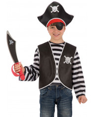 Ensemble dÃ©guisement pirate pour enfants (gilet, bandana, chapeau et